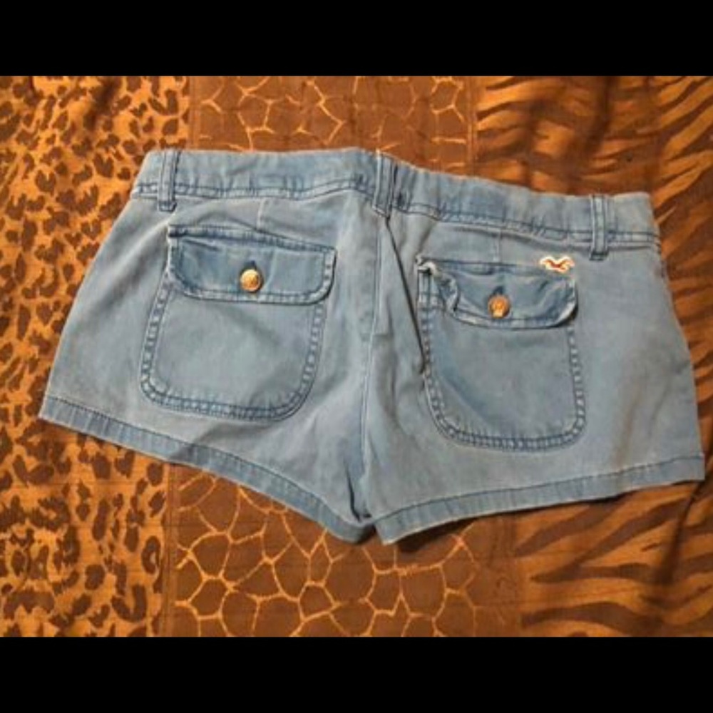 Hollister size 7 stretch shorts blue